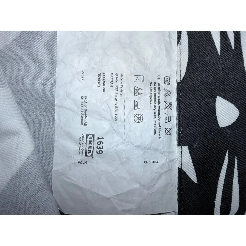 IKEA Mattram black cat set of 2 curtain panels 57x98 and long pillow catlady fun